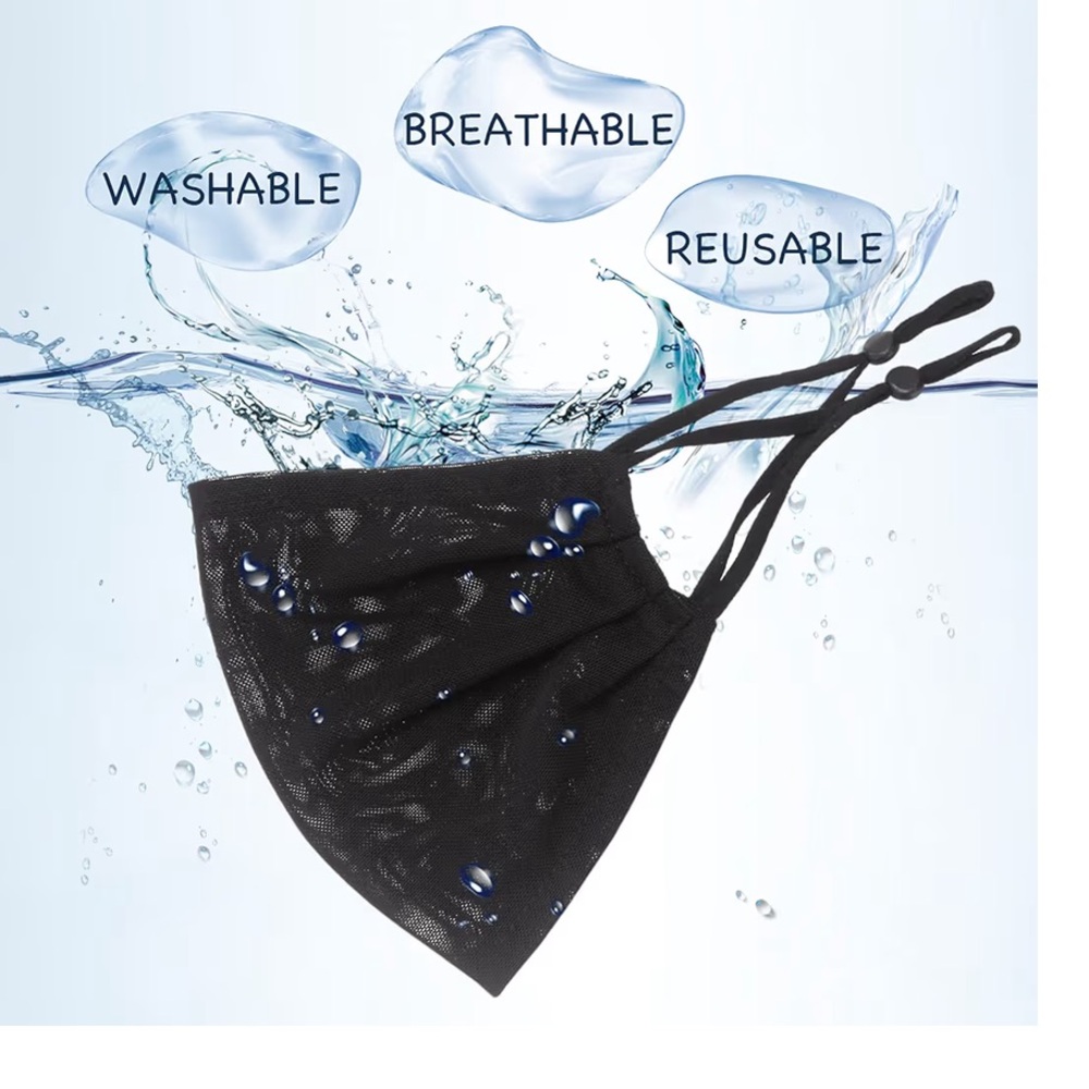 Elegant Black Reusable Face Mask